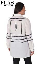 Flaş Triko Taşlı Krep Gömlek - Görsel 2