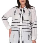 Flaş Triko Taşlı Krep Gömlek