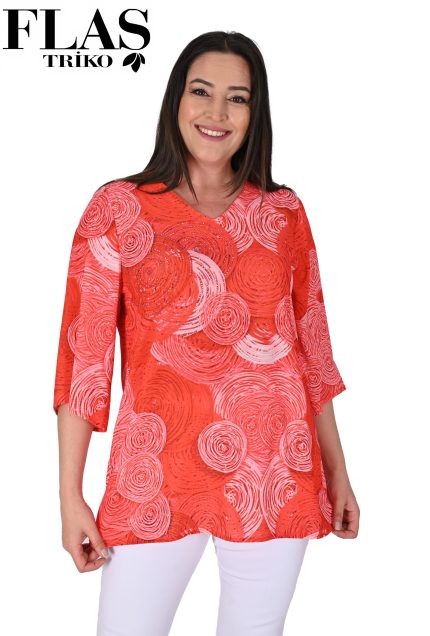 Flaş Triko Taş Detaylı Krep Bluz