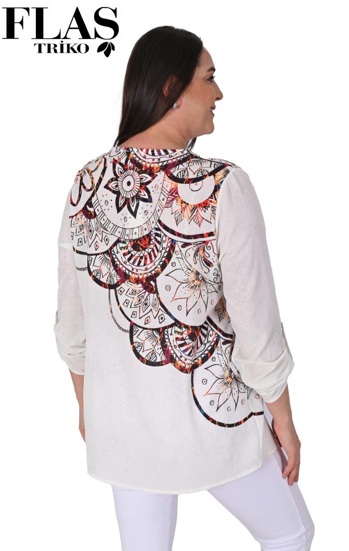 Flaş Triko Taş Detaylı Krep Bluz - Görsel 2