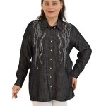 Flaş Triko Taşlı Tensel Gömlek