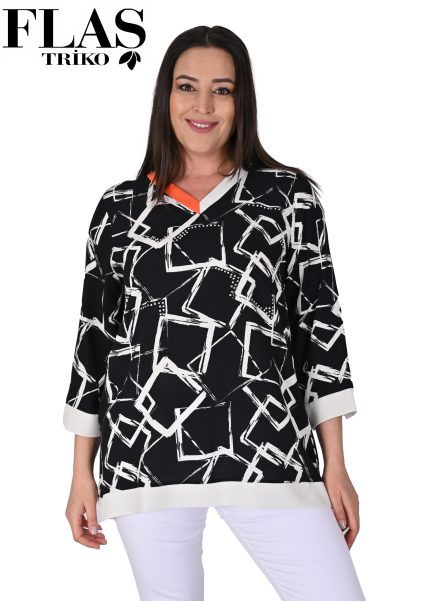 Flaş Triko Taşlı Viskon Bluz