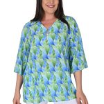 Flaş Triko Yakası Fermuarlı Krep Bluz