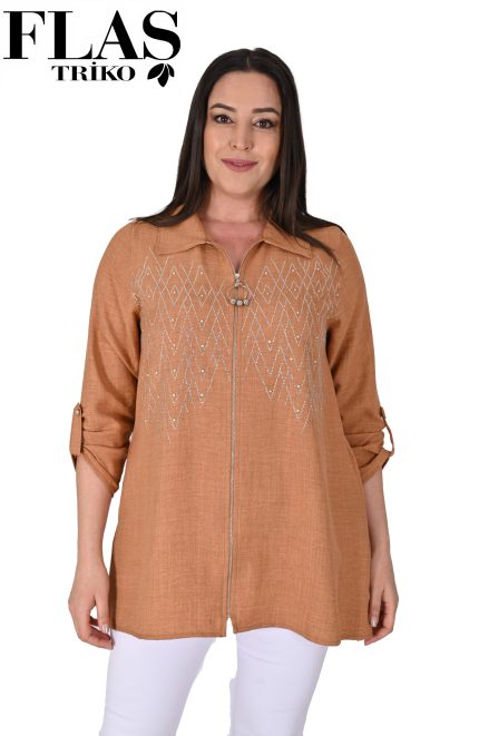 Flaş Triko Taşlı Keten Kap