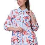 Flaş Triko Cebi Taş Detaylı Krep Gömlek